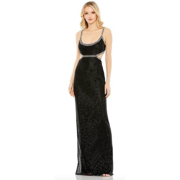 Mac Duggal Cutout Waist Scoop Neck Dress - Size 4 - NWT - Picture 1 of 6